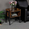 Industrial Bedside Table Storage Shelf Vintage Nightstand End Table Side Cabinet