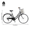 Men Women Unisex 26" Commuter Bike 7-Speed Cruiser Bicycle with Basket Black