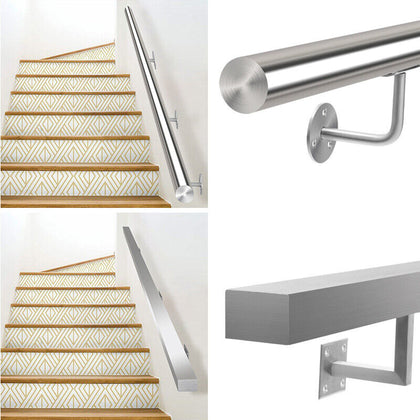 Stainless Steel Home Stair Handrail Hand Rail Safety Banister with Wall Bracket