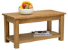 Large Oak Coffee Table | Solid Wood Rectangular TV Stand | Lounge Storage