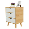 3 Drawer Wooden Bedside Table Cabinet Nightstand Storage Bedroom Furniture