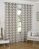 Luxury Chevron Zig Zag Lines Ready Made Lined Eyelet Curtains Set Pair Ring Top