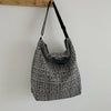 Fashion Woolen Shoulder Bag Women Large Capacity Messenger Handbags (Black)