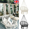 Hammock Swing Chair Hanging Rope Seat Net Chair Garden Macrame Swing UK STOCK