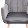ArmChair Velvet Dining w 8cm Padded Cushion Comfy Cover for Home & Office
