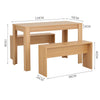 Modern Wooden Dining Table Set 2 Bench Home Kitchen Furniture Patio Outdoor NEW