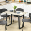 Modern Rectangular Dining Table with Steel Base for 4 People, Light Grey