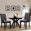 2/4x Dining Chairs Roll Top Scroll Button High Back Oak Legs Seat Dinning Room