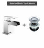 Neshome Cloakroom Modern Bathroom Basin Sink Mono Chrome Mixer Tap & Waste