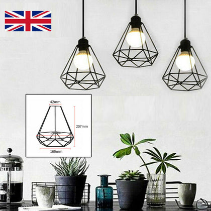 Vintage Ceiling Light Pendant Lampshades Metal Cage Drum Industrial Lamp Shade