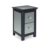 2 Drawer Mirrored Petite Bedside Table Cabinet Bedroom Furniture Nightstand