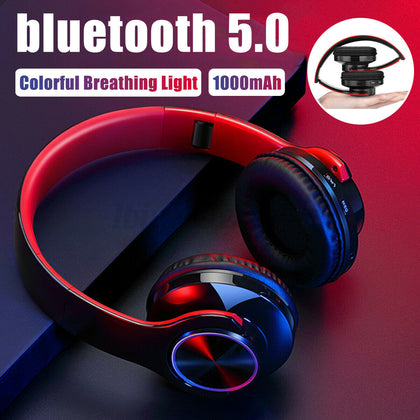 LED bluetooth 5.0 PC Gaming Headphones Earphones MIC Headsets For Xbox One S
