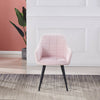 2x Dining Chairs Set Velvet/Faux Leather Upholstered Metal Legs Chair Armchair