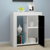 Modern Sideboard Cabinet Cupboard High Gloss 1 2 Doors Storage with LED Light