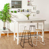 2x Wooden Bar Stools Breakfast Kitchen Island Counter Dining Chair Black / Pine