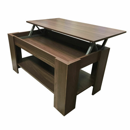 Coffee Table Lift Up Top with Storage Dark Walnut / Brown Redstone