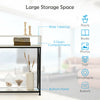 Console Table X-Shaped Sofa Side End Table w/2 Compartments & Storage Shelf