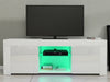 Modern White TV Cabinet TV Stand Unit Sideboard RGB LED Lights Living Room