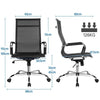 Home Office Chair High Back Computer Mesh Chair with Arms for Study Work Black