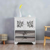 Vintage Retro Sideboard Cabinet 2 Door 2 Drawers Cupboard With Wicker Baskets
