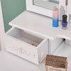 Wooden Dressing Table w/4 Mirror Stool Vanity Makeup Desk Stool Set White/Black