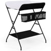 Baby Nursary Table Bath Unit Folding Infant Changing Station W/ Storage Rack