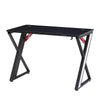 Gaming Desk LED Racing Table Headphone Hook Home Office Computer Desk BlacK