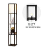 Floor Lamp Free Standing Wood 3-Tier Storage Shelf Reading Bedroom Living Room