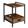 HOOBRO Side Table Sofa Table with Removable Tray Snack Tray Table Industrial