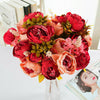 13 Heads Peony Flowers Bouquet Artificial Decor weddings home x6 colou