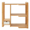 Desktop Organiser with Drawer Office Storage Rack Bamboo Display Book Shelf Desk