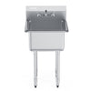 Commercial Utility & Prep Sink 1 Compartment Stainless Steel Backsplash