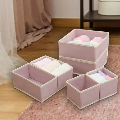 Storage Cabinet Fabric Foldable Underwear Sock Bra Toy Basket for Bedroom Closet