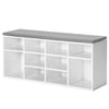 Shoe Bench Storage Shoe Cabinet Rack Cupboard with Seat Cushion 10 Compartments