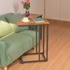 Metal Sofa End Table Side Tables Coffee Snack Table w/Wooden Top for Living Room
