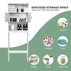 Over Toilet Cabinet Freestanding Washing Machine Rack W/ Open Shelves and Doors