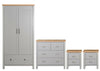 Eaton Grey 4 Piece Furniture Set 2 Door Wardrobe 2x Bedside 4 Drawer Chest