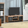 Industrial TV Stand Metal Drawers Media Shelf Storage Rustic Brown Cabinet Unit