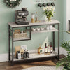 Retro Console Table for Entry Way Sideboard with 4 Tier Shelves Narrow Table