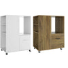 Mobile File Cabinet Lateral Filing Cabinet with 2 Drawers and Open Compartments