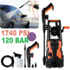 Electric Pressure Washer Water High Power Jet Wash Patio Car 1740psi 120BAR UK