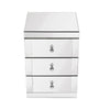 Mirrored Glass Bedside Table Storage Cabinet Unit Nightstand Chest of 3 Drawers