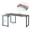 L-shaped Corner Computer Desk Office Workstation Metal Leg Home Table&Stand MDF