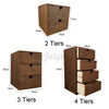 Rustic Wooden Chest Drawers Storage Organizer Small Trinket Box Desktop Cabinet