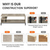 Industrial TV Table Wood TV Stand Console Cabinets with Shelves for Living Room