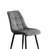 Set of 2 Blue Grey Velvet Dining Chairs Dinning Kitchen Room Metal Leg Padded