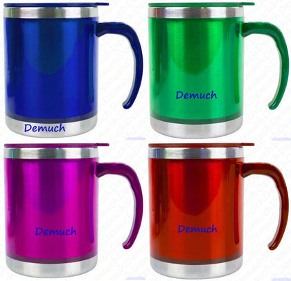 450ml INSULATED TRAVEL MUG WITH LID Thermal Coffee Tea Flask Cup Removable Lid