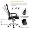 Office Desk Chair Leather Computer Chair with Back Support and Arms Home Study