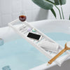 White Over Bath Caddy Tray Bathtub Rack Shelf Storage Wine Glass Tablet Holder U
