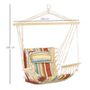 Hanging Hammock Chair Thick Rope Frame Safe Wide Seat Indoor Outdoor